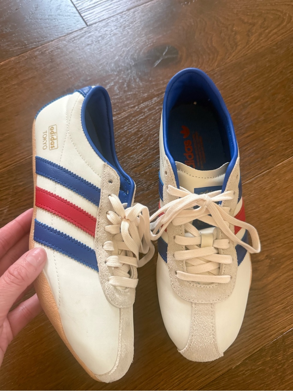 adidas White, Blue & Red Tokyo Low-Profile Sneakers